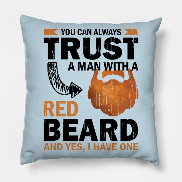 Red Beard Pillow by POD Anytime