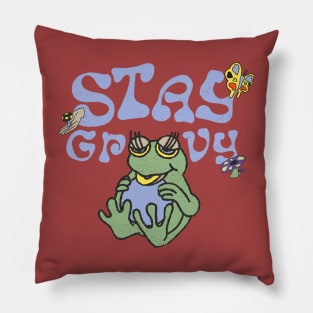 Stay groovy Frog Pillow