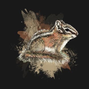 Watercolor Chipmunk Cute Wildlife Art T-Shirt