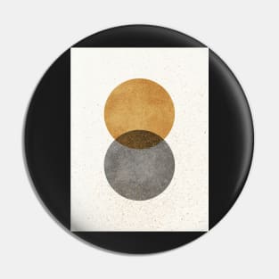 Circle Abstract - Gold Grey Texture Pin