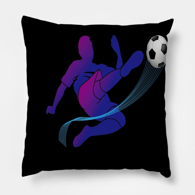 Footballer Pillow by lycanotshirt