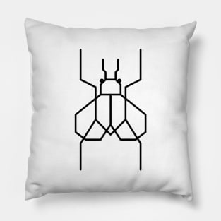 Black housefly insect Pillow