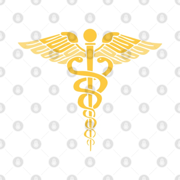 Symbol of Medicine, Gold Caduceus by tandre