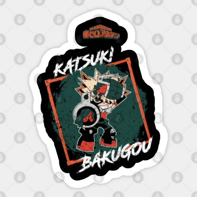 My Hero Academia Bnha Katsuki Bakugou Chibi Grunge Style My Hero Academia Sticker Teepublic