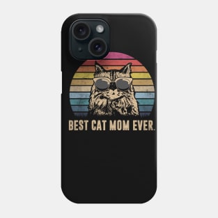 Vintage Best Cat Mom Ever Funny Father_s Day Gift Shirt Phone Case