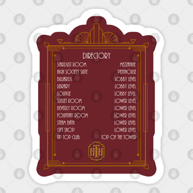 Hollywood Tower Directory Sign Tower Of Terror Sticker Teepublic - roblox tower of terror ride