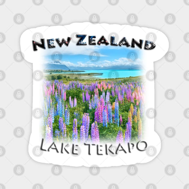 New Zealand - Lake Tekapo Lupines Magnet by TouristMerch