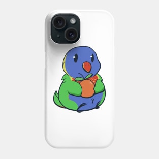 Cute Rainbow Lorikeet Snacking on Fresh Apple Phone Case