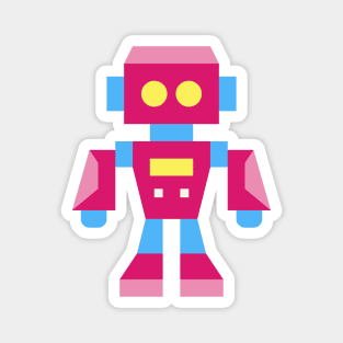 Pink and Blue Toy Robot Action Figure Magnet