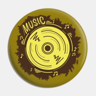 Disc in retro style Pin