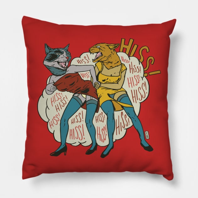 Cat Fight Pillow by Thomcat23