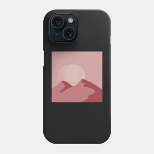 Pink and Red Montain and Sky from desert Phone Case