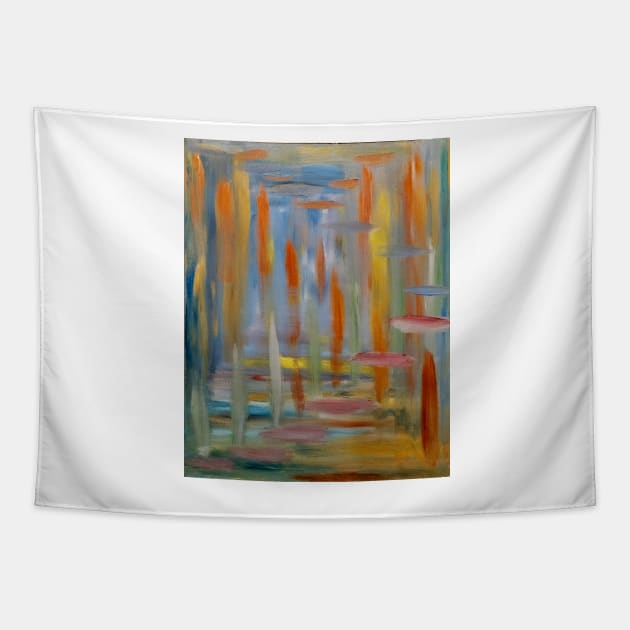 mixing of colors with neon and metallic paint Tapestry by kkartwork