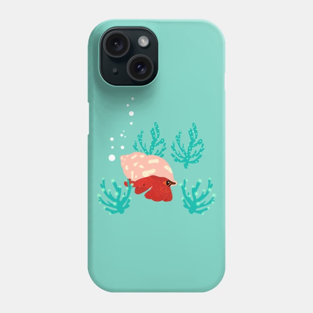 Happy Hermit Crab Phone Case by LulululuPainting