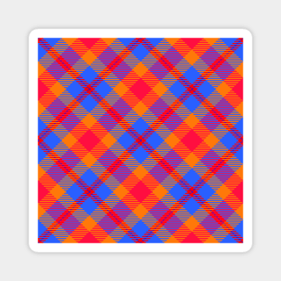 Blue, Red, & Orange Plaid Magnet