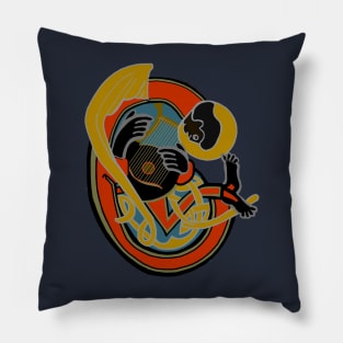 Dark Angel letter C Ochre Pillow