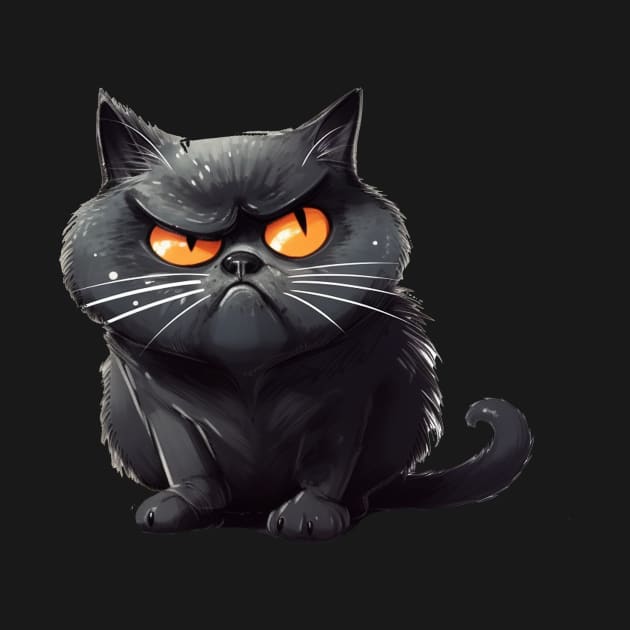 Funny Black Cat, Annoyed looking Cat by dukito