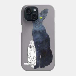 woman with space cat Phone Case