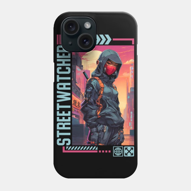 Street Watcher Ninja Girl Phone Case by UB design