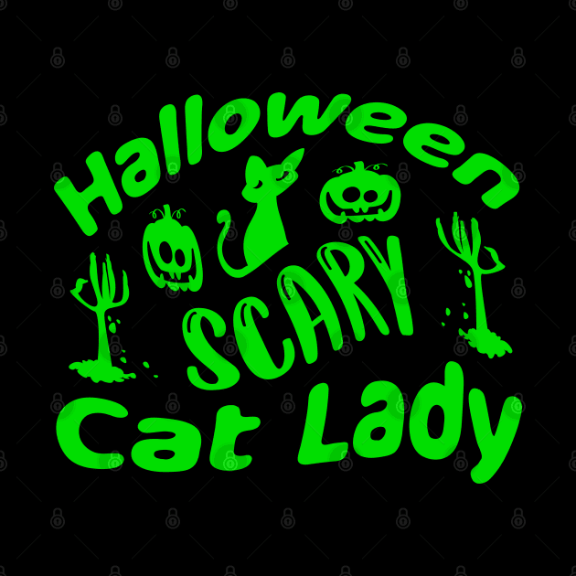 Scary Cat Lady - T-Shirt by Lebihanto