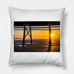 Sunset pier Pillow