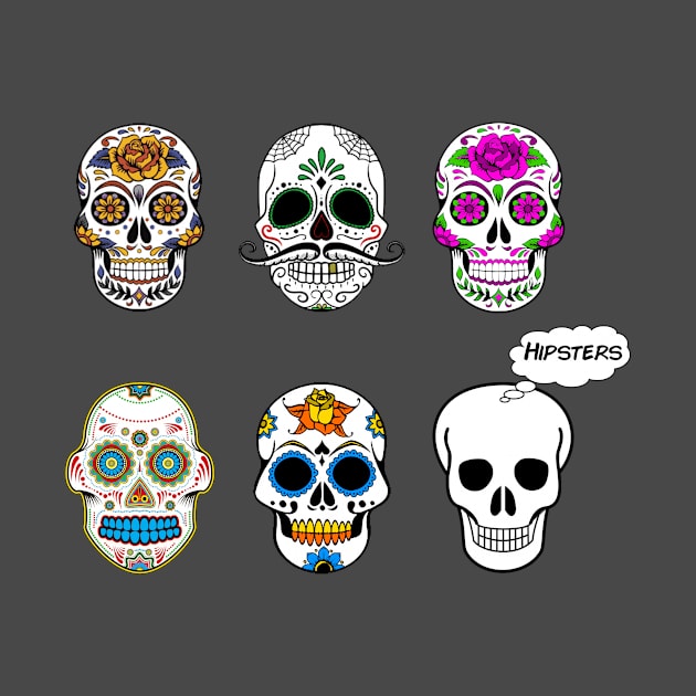 Sugar Skull Hipsters by HandDrawnTees