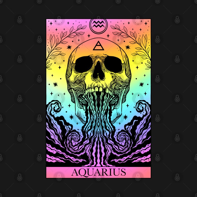 Zodiac sign tarot card Aquarius by OccultOmaStore