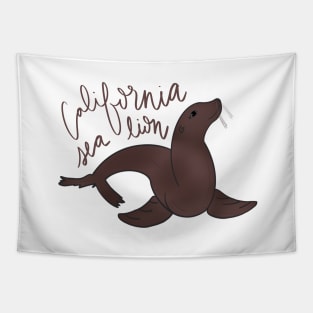 California Sea Lion - Caligraphy Tapestry