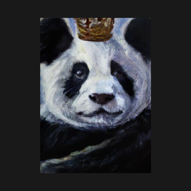 Panda with Crown Oil Painting by maxcode