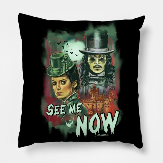 See Me Now (Bram Stoker's Dracula) illustration Pillow by BwanaDevilArt