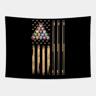 American Flag Billiard Pool Player Tapestry