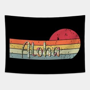 Vintage Aloha Summer Sunset Tapestry