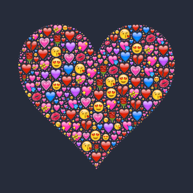 A Heart Full of Love Emojis - Heart Emoji - T-Shirt ...
