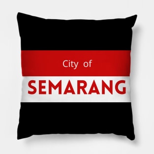 City of Semarang in Indonesia Flag Colors Pillow