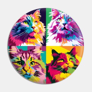 Norwegian Forest Cat Pop Art - Cat Lover Gift Pin