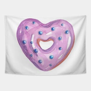 Blueberry heart donut Tapestry