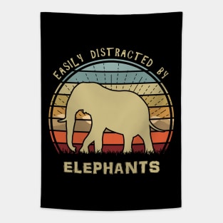 Easily Distracted By Elephants Tapestry