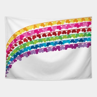 Rainbow with hearts valentine day upper left background Tapestry