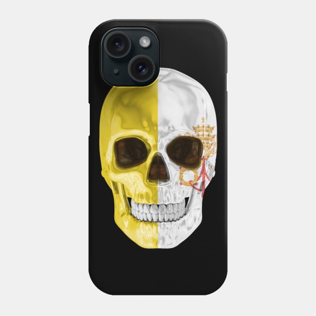 Vatican City Flag Skull - Gift for Vatican With Roots From Vatican City Phone Case by Country Flags