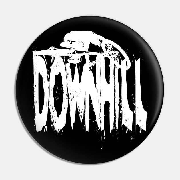 Downhill White (small and back) Pin by OneRedFox