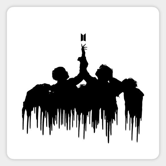 BTS Fake Love melting silhouette (black) Army Kpop