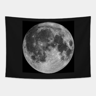 Full moon isolated on black night sky background Tapestry