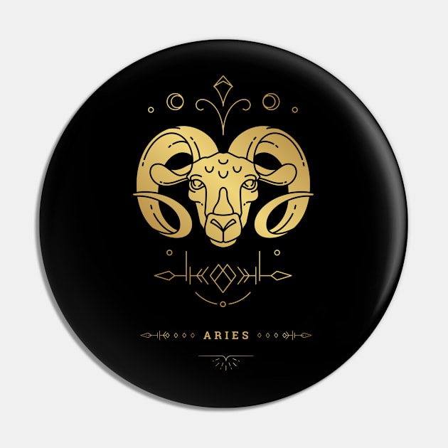 Aries - Aries Zodiac Birthday Pin by Kudostees