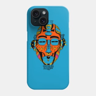 Orange Blue African Mask 5 Phone Case