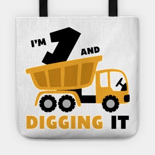 I'm 1 and Digging it Funny 1rd Birthday Excavator Kids Tote