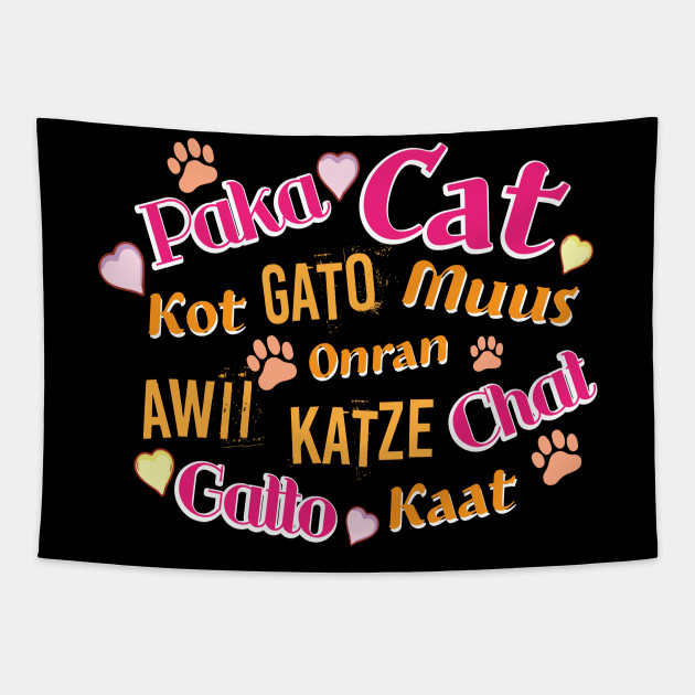 Cat Name Many Languages Cat Lover Best Gift Idea Cat Names