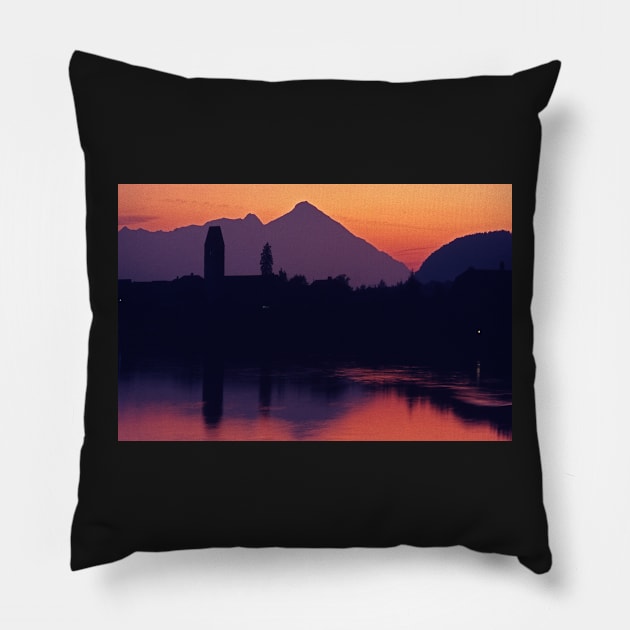 Alpine Sunset Pillow by Bierman9