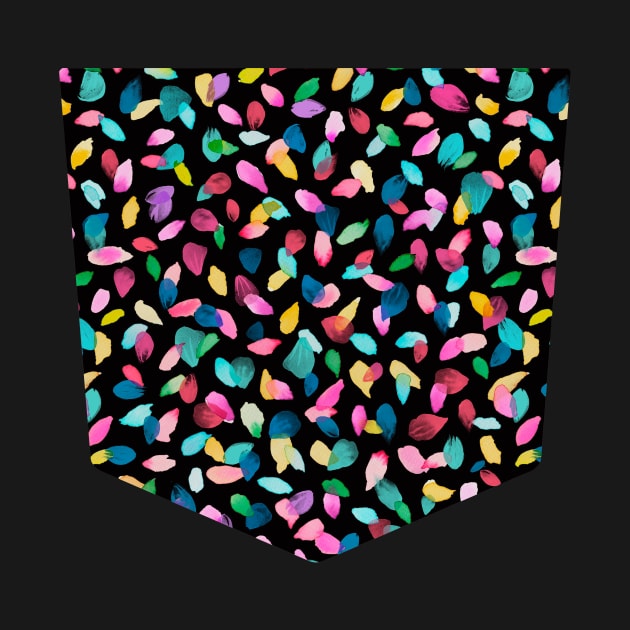 Pocket - PETALS BLACK MULTICOLORED by ninoladesign