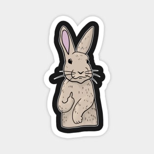 Grumpy Rabbit Holding Middle finger funny gift Magnet