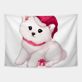 Cute Samoyed Drawing Tapestry